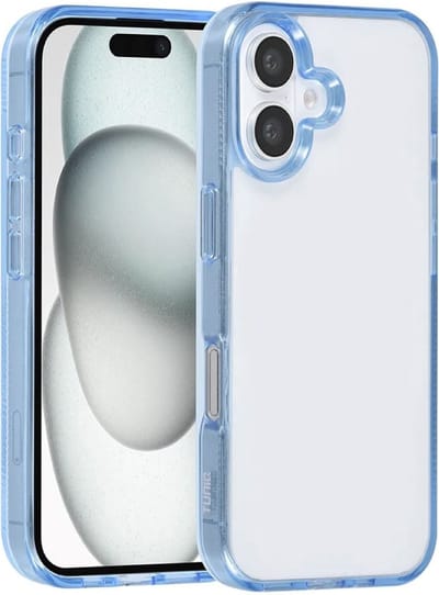 Multimedia & Accessoires TPU Back Cover Case Hoesje geschikt voor Apple iPhone 16 – Blauw Randen – TPU – Siliconen - Zachte Plastic – Soft Case