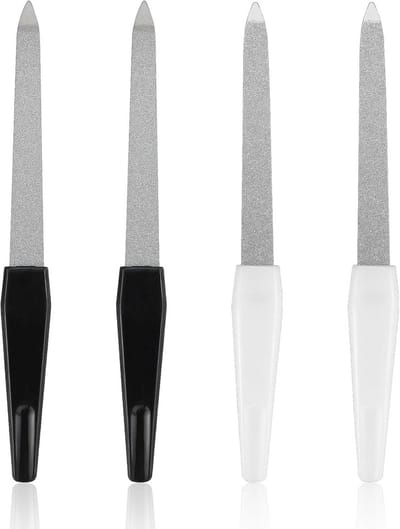 4-delige Set metalen nagelvijlen, dubbelzijdig en professioneel nagelgereedschap