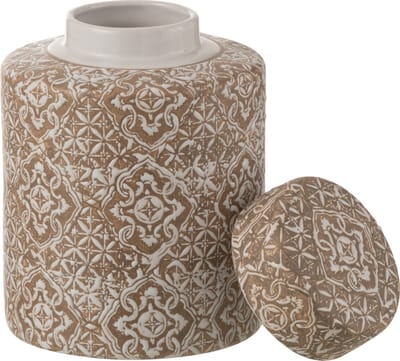 J-Line decoratie Kan Wabi - porselein - beige/wit - small