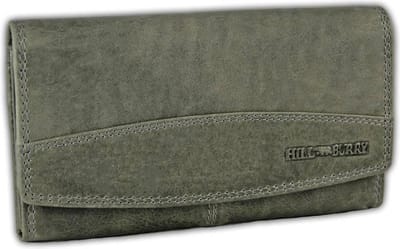 Hillburry VL777032 Dames Overslag Portemonnee - Leer - Grijs