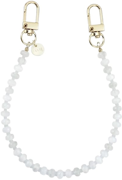 xoxo Wildhearts telefoonkoord - Dusty White - Kort koord - Geschikt voor iPhone - Geschikt voor Samsung - Universeel - Phone cord - Telefoonketting - Koord voor telefoon - Telefoon hanger - Kralenketting - Wit