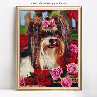 Peinture Diamant Animaux Broderie Diamant Pour Chien Diamant Plein Affichage Image Point de Croix 20X30 black