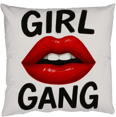 Sierkussens - Kussentjes Woonkamer - 50x50 cm - Lip - Girl - Rood - Letters