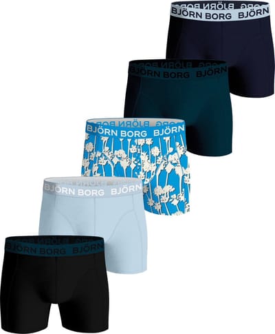 Björn Borg Cotton Stretch boxers - heren boxers normale lengte (5-pack) - multicolor - Maat: M