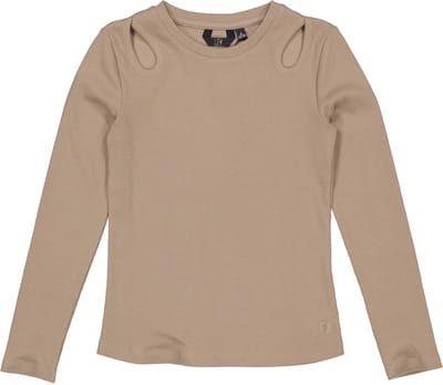 LEVV - Meisjes shirt Rana - Dark taupe - Maat 128