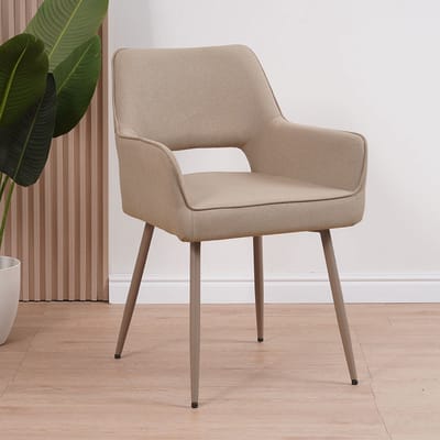 Bronx71® Scandinavische eetkamerstoel Olivia taupe gerecyclede stof - stoel