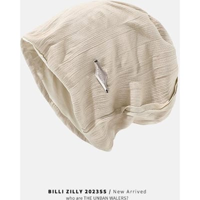 Chapeau Froid à Étiquette Métallique Automne Hiver Chapeau pour Grande Tête Chapeau pour Affiner le Visage Femme Chapeau à Texture Polyvalent Chaleureux Pull Chapeau One Size beige