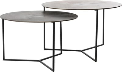 Light & Living Socos Salontafel - Antiek Olie Brons - Ø65 + Ø75 cm