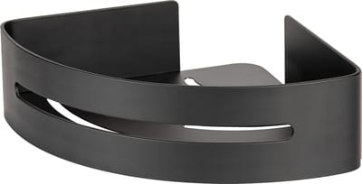 WENKO Turbo-Loc Doucherek hoek Bivio mat zwart aluminium 30x23cm - Badrek - Douchemand - Bevestigen zonder boren - Zelfklevend