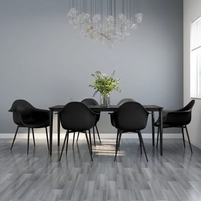 vidaXL - Eetkamerstoelen - 6 - st - PP - zwart