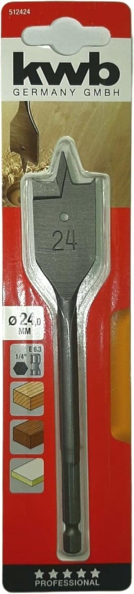 KWB - Speedboor - Lepelboor - met voorsnij punten - 24mm Profi
