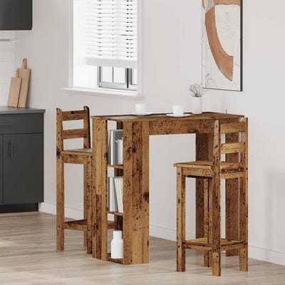 vidaXL - Bartafel - met - schap - 102x50x103,5 - cm - bewerkt - hout - oud - houtkleurig
