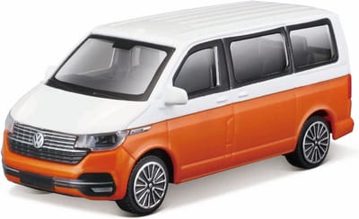Bburago Volkswagen T6.1 - Modelauto - Schaal 1:43 - Wit/Oranje