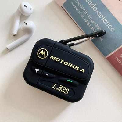 Beschermhoes voor AirPods 1 & 2 met Vintage Pager Design - Stijlvolle TPU Siliconen Hoes met Haak