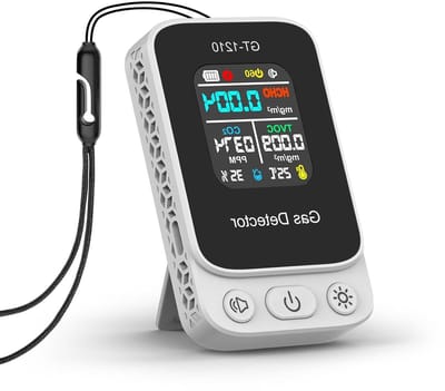 Luchtkwaliteit Monitor - CO2 Meter - Binnen Milieu - 5-in-1 Meting - Compact Formaat - Wit