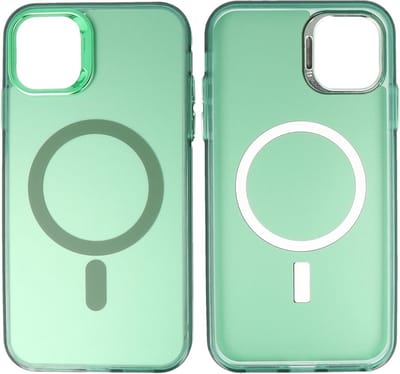 Magsafe Hoesje Geschikt voor de iPhone 11 - Magnetic Fashion Backcover Telefoonhoesje - Donker Groen