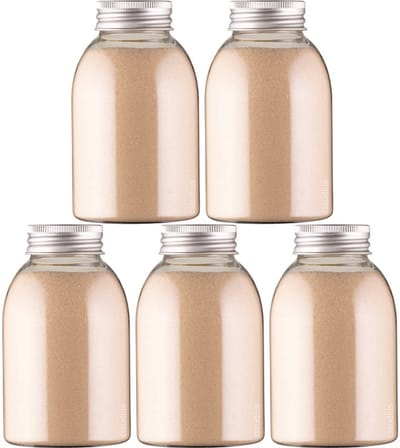 Scrubzout Amandel - 300 gram - fles met aluminium dop - Hydraterende Lichaamsscrub - set van 5 stuks