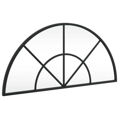 vidaXL - Wandspiegel - boog - 60x30 - cm - ijzer - zwart
