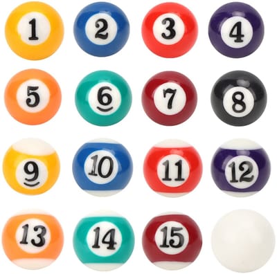 Dailygoods- Biljartballen Set 16 Stuks - Professionele Biljartballen - Milieuvriendelijke Polyesterhars - Standaard Biljartballen - Diameter 2 Inch - Gewicht 278g - Biljartset