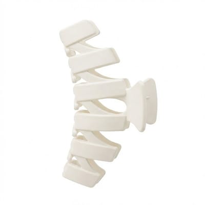 Witte haarclip – haar klem – dames – kunststof haar accessoire met glanzend marmer effect – stevige grip – moderne opengewerkte vorm