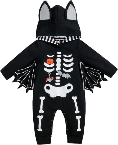 Schattig Baby Bats Kostuum met Kap en Cape - Zacht Rompertje voor Pasgeborenen tot 24 Maanden - Perfect voor Halloween en Feestjes