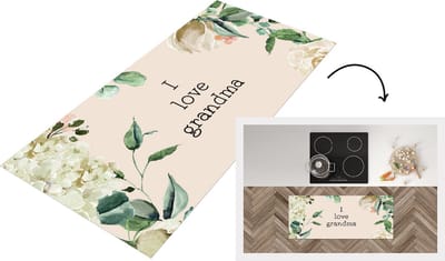 Keukenloper - Loper keuken - Spreuken - Quotes I Love Grandma - Oma - Grootouders - 120x50 cm - Keukenloper vinyl