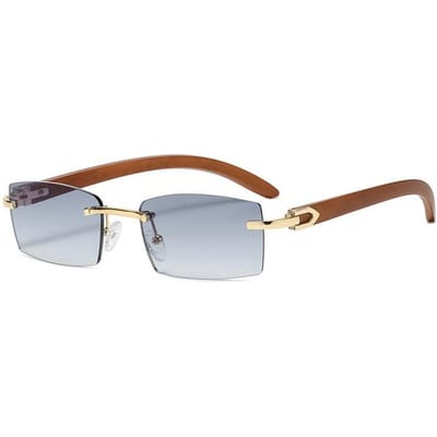 Luxe Merk Designer Kleine Vierkante Randloze Zonnebril Mode Vintage Unisex Reis Zonnebril Voor Vrouwen Mannen as the picture
