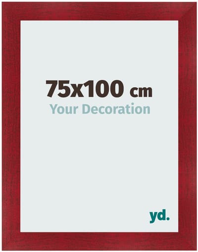 Your Decoration - Fotolijst 75x100 cm - MDF - Wijnrood Geveegd - Pisa