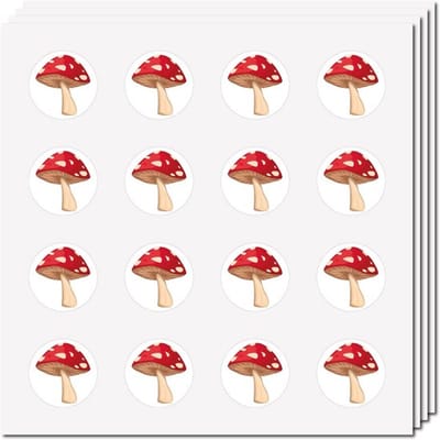 VT Goods - Paddenstoelstickers - Plakband - Zelfklevend - Rood