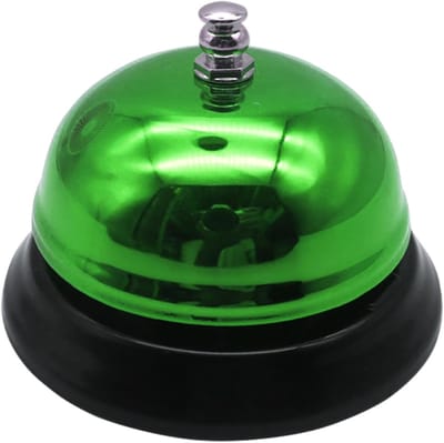 Tafelbel - Servicebel Keuken - Klant Aandacht - Roestvrij Metaal - 8.5 cm - Groen