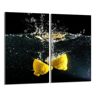 TMK ArtDeko Cytryna Serie - Glazen Beschermplaat - 2x30x52 - Voor Alle Soorten Kookplaten