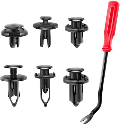 Allecto - Auto Bumper Retainer Klinknagel Clips - Vervangingsset voor auto - 120 stuks - Inclusief verwijdertool - Duurzaam nylon - Handig voor aut...