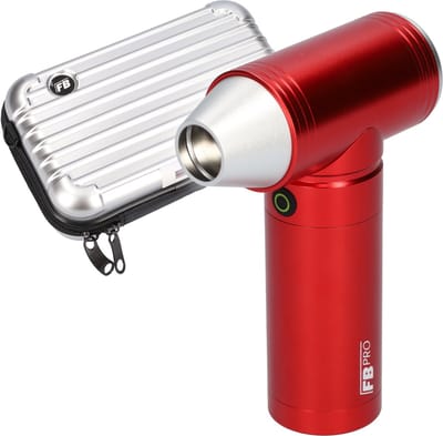 FBT100 Rood - Turbo fan - Air duster - Turbo jet - Luchtpistool - Luchtblazer - Luchtcompressor - Met verschillende standen - Stevig en sterk - Krachtige blazer - USB-C oplaadbaar, 100g stuwkracht - 1000mAh - Turbo - Rood & zilver