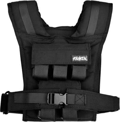 KRAKEN Premium Gewichtsvest 10 KG - Verstelbaar 1 t/m 10 KG in Stappen van 1 kg - 10 Uitneembare Gewichten en Riemsysteem Inbegrepen - Nylon - Calisthenics, CrossFit, Gymnastics, Krachttraining, Pull-ups, Push-ups, Muscle-ups - One Size Fits All