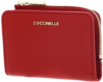 COCCINELLE Leren kaarthoes Metallic Soft Credit Card Holder Scarlet rood