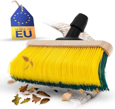 Novaliv Premium klauwbezemkop 50cm, speciale bezem met gebogen borstelharen - ideaal als tuinbezem, schraapbezem, kunstgrasbezem, optimaal voor op de camping, straatbezem, veegbezem