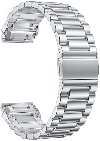 Stalen bandje - RVS - geschikt voor Garmin Fenix 3 / 5X (Plus) / 6X (Pro) / 7X (Pro) / 8 (51 mm) / Tactix (7) / Descent Mk 51 mm / Instinct 2x / 3 - 50mm / D2 / Epix Pro 2 (51 mm) - zilver