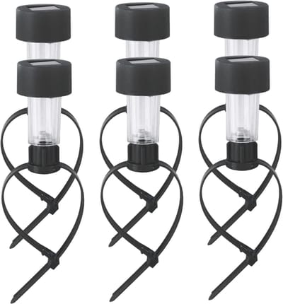 ZVD Solar-zwembadverlichting voor opzetzwembaden met frame, waterdichte zwembadverlichting, decoratieve nachtverlichting voor buiten, tuin en zwembad, set van 6, zwart
