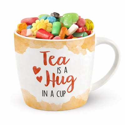 Mok - Koffie - Cadeau - Traktatie - Porselein - Tea - Koppje Thee - Snoep - Zijden lint: "Speciaal voor jou"