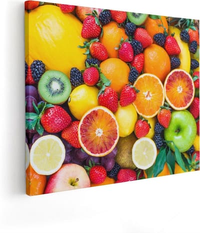 Artaza Canvas Schilderij Citroen - 50x40 cm - Wanddecoratie Fruit - Muurdecoratie Keuken - Kamer Accessoires Woonkamer