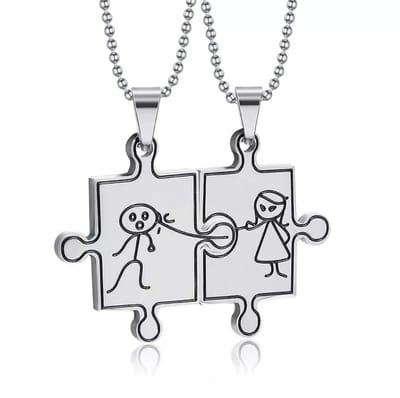 Vriendschapskettingen – Stainless Steel Puzzel Hanger Set - EmmyRovi