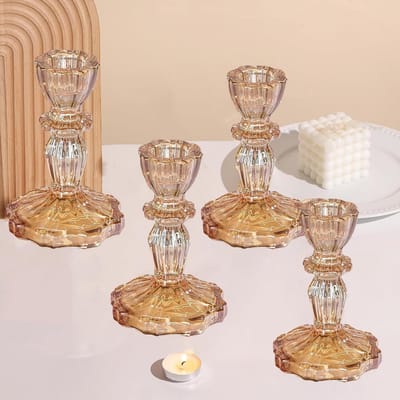 Elegante Glazen Kaarsenhouder voor Feestdagen, Bruiloften en Verjaardagsfeesten - Perfecte Decoratie voor Elke Gelegenheid