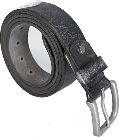 Leren Riem Jeansgrijs Van 3,5 cm Breed - Dames Riem Of Heren Riem - Maat 115 cm (Taillemaat tot 100 cm)