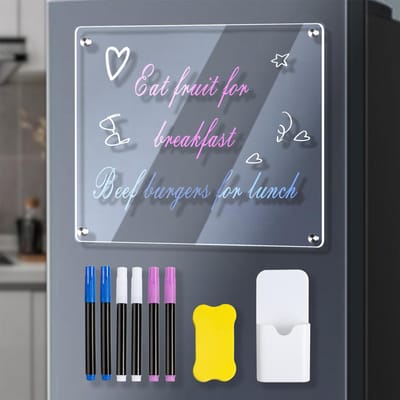 Tableau de planification mensuel et hebdomadaire magnétique en acrylique transparent pour calendrier de réfrigérateur 40*30 cm Blank transparent