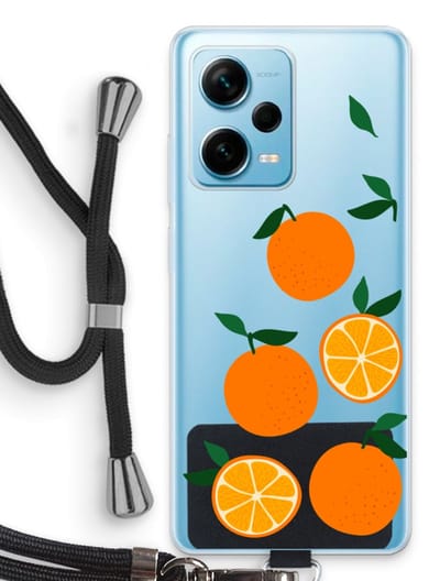 Case Company® - Hoesje met koord geschikt voor Xiaomi Redmi Note 12 Pro Plus hoesje met Koord - Will you be my clementine - Telefoonhoesje met Zwart Koord - Bescherming aan alle Kanten en Over de Schermrand