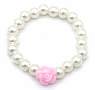 Armbandje - elastiek - parels - roos - roze - accessoire - meisjes - jongens - unisex - cadeautje - chique