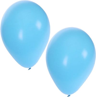 Bellatio Decorations party ballonnen - 25x stuks - lichtblauw - 27 cm - verjaardag - versiering - feestartikelen