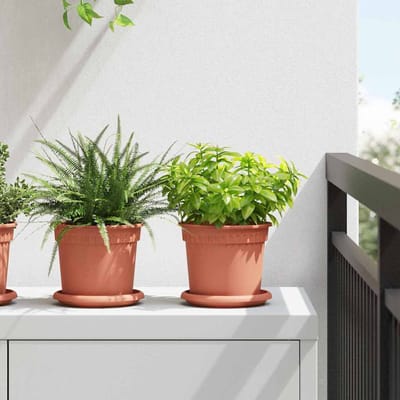 vidaXL - Ronde - Bloempot - 24 - st - Baksteenrood - Ø - 15 - x - 12 - cm - Kunststof