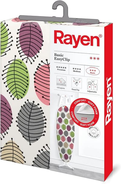 Universele strijkplankovertrek met EasyClip-systeem - Gewatteerd en 100% katoen - 130x47 cm