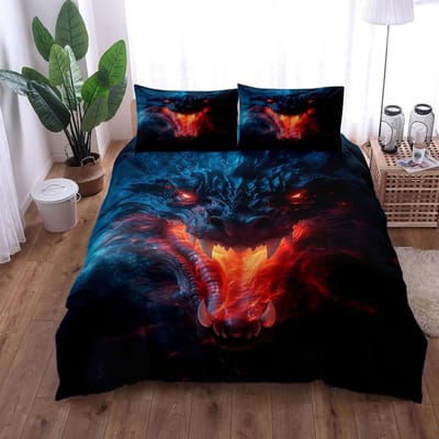 Gevaarlijke Draak Dekbedovertrek Set EU Eenpersoons Tweepersoons King US Eenpersoons Volledig Queen Maat Beddengoed Set 180x210cm